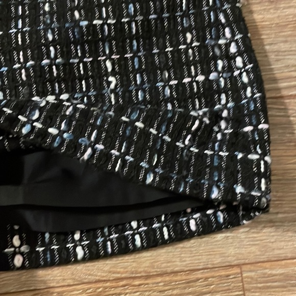 NWOT Loft 00P wool black blue plaid skirt - Picture 3 of 5